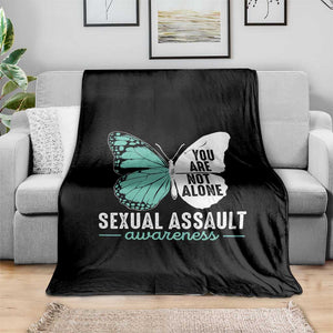 April Sexual Assault Awareness Throw Blanket Teal Ribbon Flower TS14 Print Your Wear