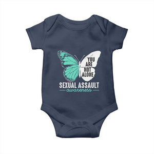 April Sexual Assault Awareness Baby Onesie Teal Ribbon Flower TS14 Navy Print Your Wear