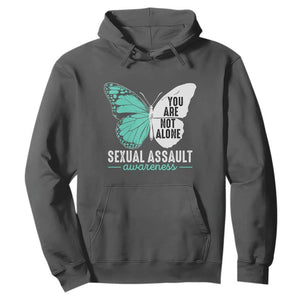 April Sexual Assault Awareness Hoodie Teal Ribbon Flower TS14 Dark Heather Print Your Wear