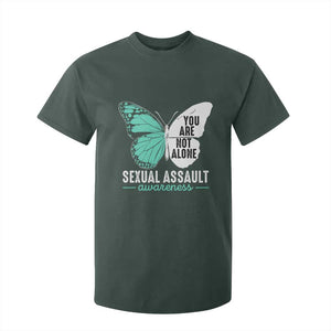 April Sexual Assault Awareness T Shirt For Kid Teal Ribbon Flower TS14 Dark Forest Green Print Your Wear