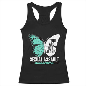 April Sexual Assault Awareness Racerback Tank Top Teal Ribbon Flower TS14 Black Print Your Wear