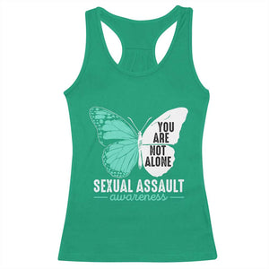 April Sexual Assault Awareness Racerback Tank Top Teal Ribbon Flower TS14 Irish Green Print Your Wear