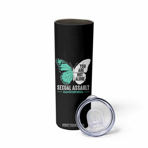 April Sexual Assault Awareness Skinny Tumbler Teal Ribbon Flower TS14 Print Your Wear
