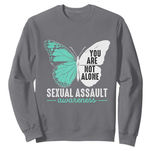 April Sexual Assault Awareness Sweatshirt Teal Ribbon Flower TS14 Charcoal Print Your Wear