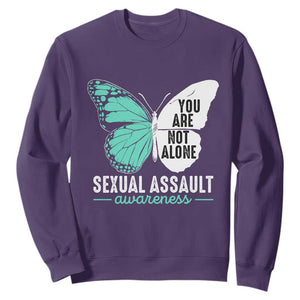 April Sexual Assault Awareness Sweatshirt Teal Ribbon Flower TS14 Purple Print Your Wear