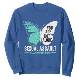 April Sexual Assault Awareness Sweatshirt Teal Ribbon Flower TS14 Royal Blue Print Your Wear