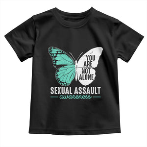April Sexual Assault Awareness Toddler T Shirt Teal Ribbon Flower TS14 Black Print Your Wear