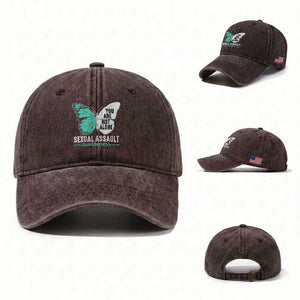 April Sexual Assault Awareness Washed Cotton Baseball Cap Teal Ribbon Flower TS14 Washed Cap Universal Fit Dark Brown Print Your Wear