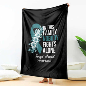 Sexual Assault Awareness Throw Blanket In This Family Nobody Fights Alone TS14 Print Your Wear