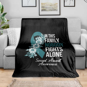 Sexual Assault Awareness Throw Blanket In This Family Nobody Fights Alone TS14 Print Your Wear