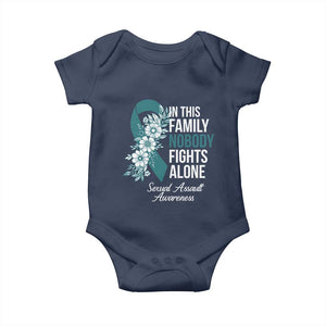 Sexual Assault Awareness Baby Onesie In This Family Nobody Fights Alone TS14 Navy Print Your Wear
