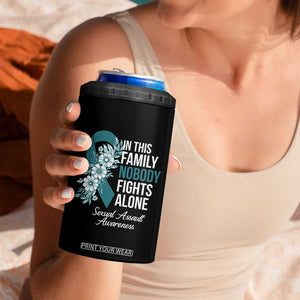 Sexual Assault Awareness 4 in 1 Can Cooler Tumbler In This Family Nobody Fights Alone TS14 Print Your Wear