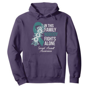 Sexual Assault Awareness Hoodie In This Family Nobody Fights Alone TS14 Purple Print Your Wear
