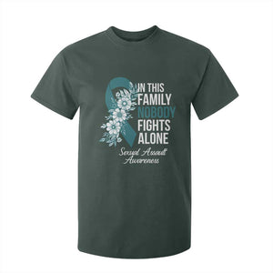 Sexual Assault Awareness T Shirt For Kid In This Family Nobody Fights Alone TS14 Dark Forest Green Print Your Wear
