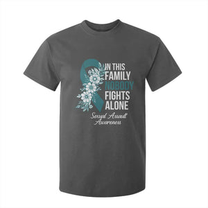Sexual Assault Awareness T Shirt For Kid In This Family Nobody Fights Alone TS14 Dark Heather Print Your Wear