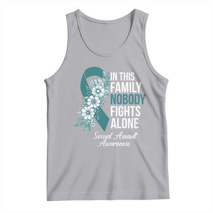Sexual Assault Awareness Tank Top In This Family Nobody Fights Alone TS14 Athletic Heather Print Your Wear
