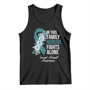 Sexual Assault Awareness Tank Top In This Family Nobody Fights Alone TS14 Black Print Your Wear