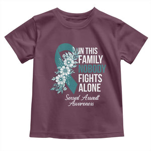 Sexual Assault Awareness Toddler T Shirt In This Family Nobody Fights Alone TS14 Maroon Print Your Wear
