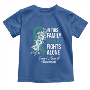 Sexual Assault Awareness Toddler T Shirt In This Family Nobody Fights Alone TS14 Royal Blue Print Your Wear