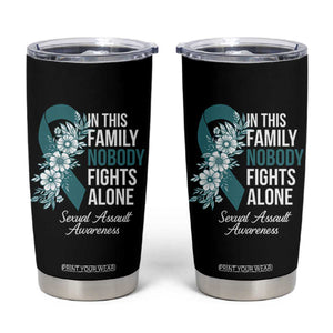 Sexual Assault Awareness Tumbler Cup In This Family Nobody Fights Alone TS14 Black Print Your Wear