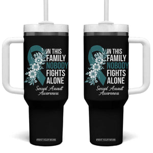 Sexual Assault Awareness Tumbler With Handle In This Family Nobody Fights Alone TS14 One Size: 40 oz Black Print Your Wear