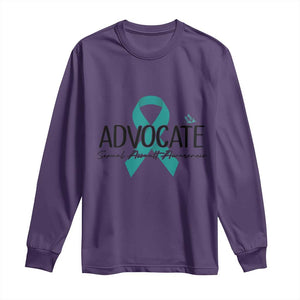 Sexual Assault Awareness Advocate Long Sleeve Shirt TS14 Purple Print Your Wear