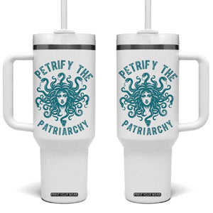 Sexual Assault Awareness Tumbler With Handle Petrify The Patriarchy Medusa Feminism TS14 One Size: 40 oz White Print Your Wear