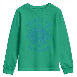 Sexual Assault Awareness Youth Sweatshirt Petrify The Patriarchy Medusa Feminism TS14 Irish Green Print Your Wear