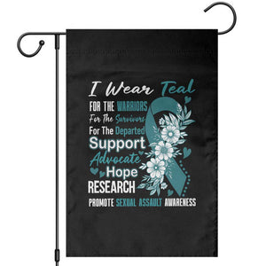 Sexual Assault Awareness Garden Flag Teal Ribbon Flower TS14 Black Print Your Wear