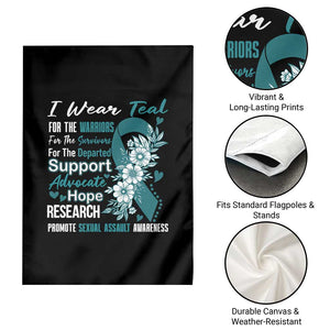 Sexual Assault Awareness Garden Flag Teal Ribbon Flower TS14 Print Your Wear