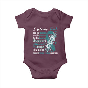 Sexual Assault Awareness Baby Onesie Teal Ribbon Flower TS14 Maroon Print Your Wear