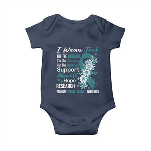 Sexual Assault Awareness Baby Onesie Teal Ribbon Flower TS14 Navy Print Your Wear