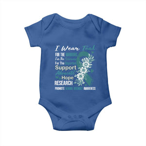 Sexual Assault Awareness Baby Onesie Teal Ribbon Flower TS14 Royal Blue Print Your Wear