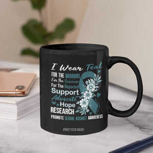 Sexual Assault Awareness Coffee Mug Teal Ribbon Flower TS14 Print Your Wear