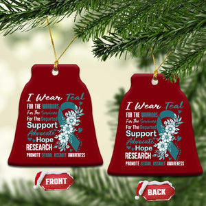Sexual Assault Awareness Ceramic Ornament Teal Ribbon Flower TS14 Print Your Wear