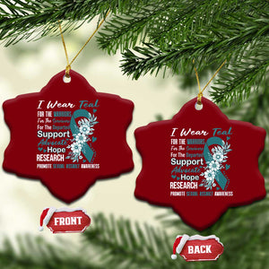 Sexual Assault Awareness Ceramic Ornament Teal Ribbon Flower TS14 Print Your Wear