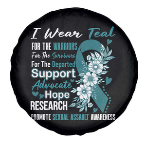 Sexual Assault Awareness Spare Tire Cover Teal Ribbon Flower TS14 Print Your Wear