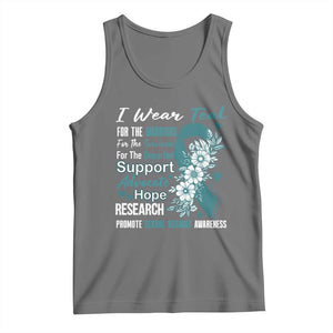 Sexual Assault Awareness Tank Top Teal Ribbon Flower TS14 Black Heather Print Your Wear
