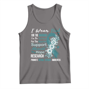 Sexual Assault Awareness Tank Top Teal Ribbon Flower TS14 Deep Heather Print Your Wear