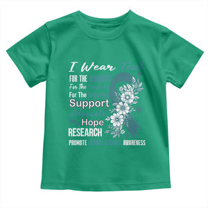 Sexual Assault Awareness Toddler T Shirt Teal Ribbon Flower TS14 Irish Green Print Your Wear