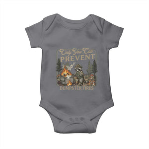 Only You Can Prevent Dumpster Fires Baby Onesie Funny Raccoon Mental Health Meme TS14 Charcoal Print Your Wear