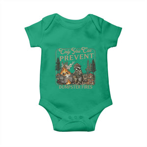 Only You Can Prevent Dumpster Fires Baby Onesie Funny Raccoon Mental Health Meme TS14 Irish Green Print Your Wear