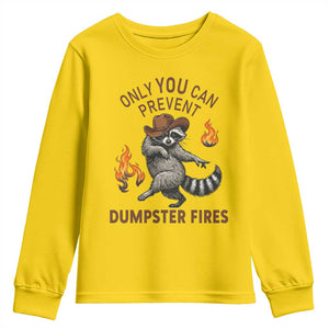 Only You Can Prevent Dumpster Fires Youth Sweatshirt Funny Raccoon Sarcastic Humor TS14 Daisy Print Your Wear
