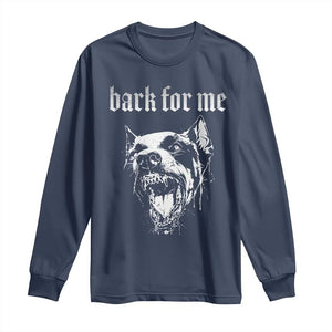 Bark For Me Long Sleeve Shirt Gothic Dog Graphic TS14 Navy Print Your Wear