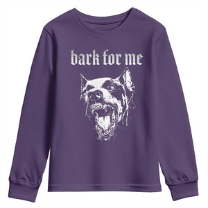 Bark For Me Youth Sweatshirt Gothic Dog Graphic TS14 Purple Print Your Wear