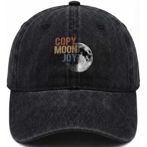 Copy Moon Joy Washed Cotton Baseball Cap Funny Lunar Quote Graphic TS14 Print Your Wear