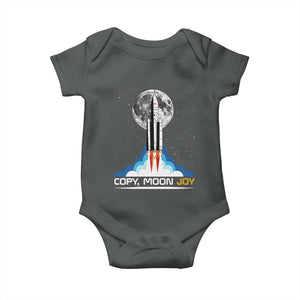 Copy Moon Joy Baby Onesie Rocket Launch Full Moon TS14 Dark Heather Print Your Wear