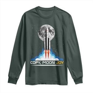Copy Moon Joy Long Sleeve Shirt Rocket Launch Full Moon TS14 Dark Forest Green Print Your Wear