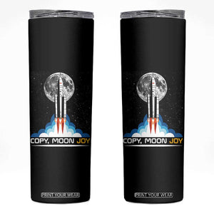 Copy Moon Joy Skinny Tumbler Rocket Launch Full Moon TS14 Black Print Your Wear