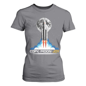 Copy Moon Joy T Shirt For Women Rocket Launch Full Moon TS14 Charcoal Print Your Wear